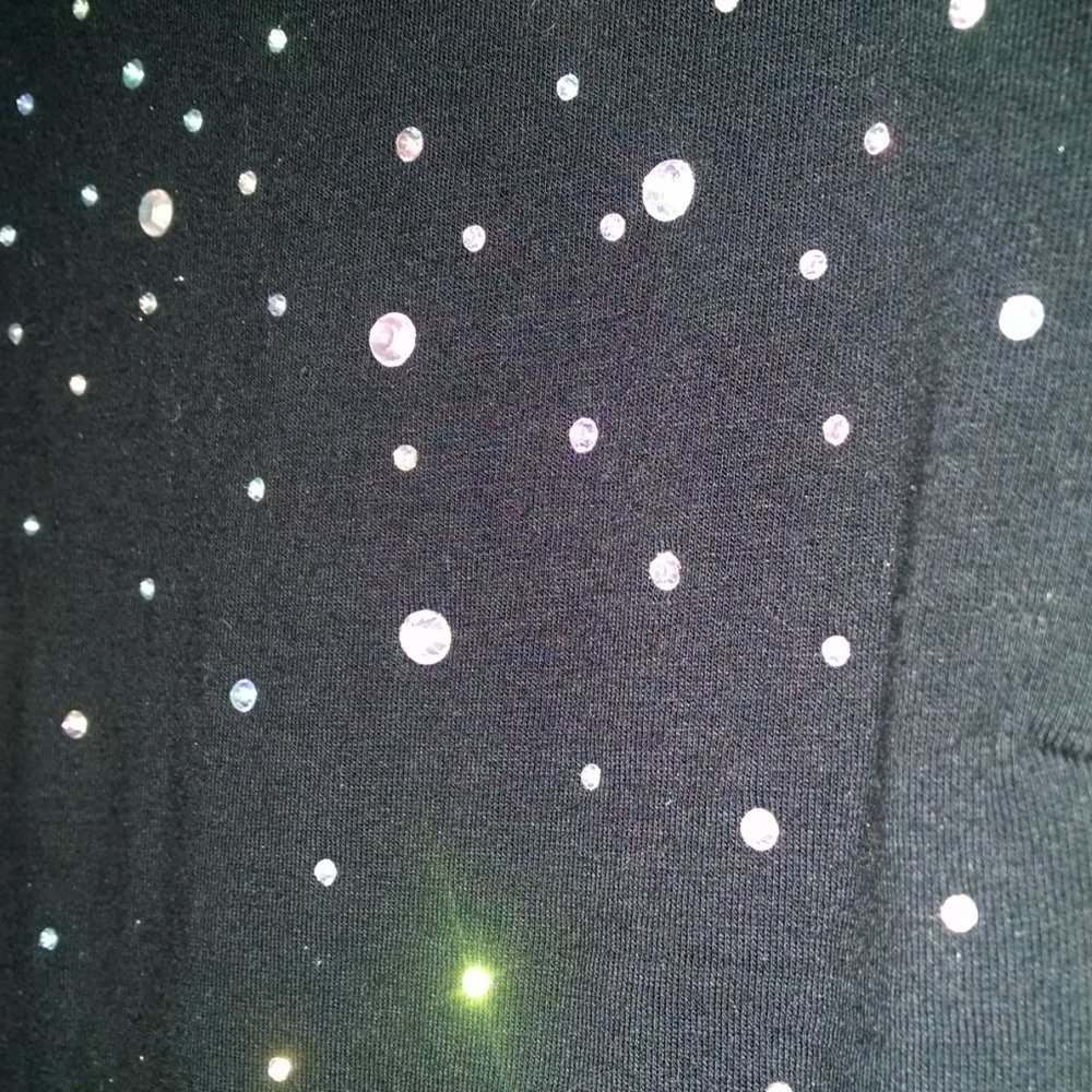 H&M BLACK BODYCON RHINESTONE DRESS LBD NYE SPARKLE SZ S - Picture 9 of 9
